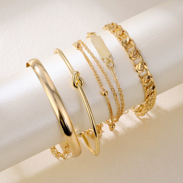 Alloy Jewelry Set With Geometric Pattern And Electroplating Treatment For Women