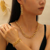 Alloy Jewelry Set With Geometric Style Electroplated Stars Sun Moon Clouds Universe Pattern For Women