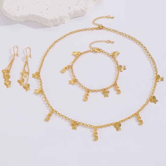 Alloy Jewelry Set With Geometric Style Electroplated Stars Sun Moon Clouds Universe Pattern For Women