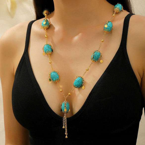 Alloy Jewelry Set With Geometric Style Electroplated Stars Sun Moon Clouds Universe Pattern For Women
