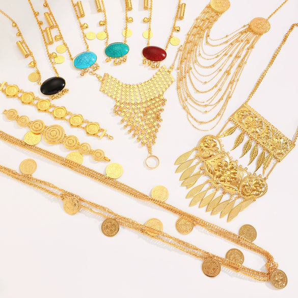 Alloy Jewelry Set With Geometric Style Electroplated Stars Sun Moon Clouds Universe Pattern For Women
