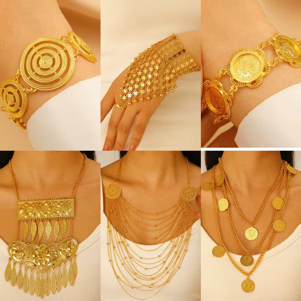 Alloy Jewelry Set With Geometric Style Electroplated Stars Sun Moon Clouds Universe Pattern For Women