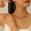 Alloy Jewelry Set With Heart Water Drop Bell Pattern Electroplated For Women Including Necklace Bracelet Earrings