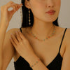 Alloy Jewelry Set With Heart Water Drop Bell Pattern Electroplated For Women Including Necklace Bracelet Earrings