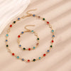 Alloy Jewelry Set With Heart Water Drop Bell Pattern Electroplated For Women Including Necklace Bracelet Earrings
