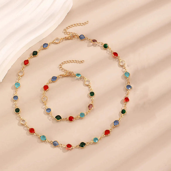 Alloy Jewelry Set With Heart Water Drop Bell Pattern Electroplated For Women Including Necklace Bracelet Earrings