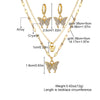 Alloy Jewelry Set With Micro Inlaid Zircon Double Butterfly Love Heart Water Drop Bell Design For Ladies