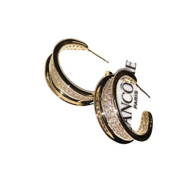 Alloy Jewelry Simple Microinlaid Zircon Star Design Women's Earrings