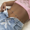 Alloy Jewelry Stars Rhinestone Tassel Waist Chain Body Chain For Female Simple Style