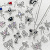 Alloy Jewelry With Cross And Butterfly Pattern Electroplated Diy Handmade Pendant Bracelet Necklace