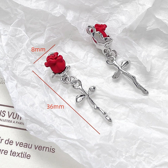 Alloy Jewelry With Cross And Butterfly Pattern Electroplated Diy Handmade Pendant Bracelet Necklace