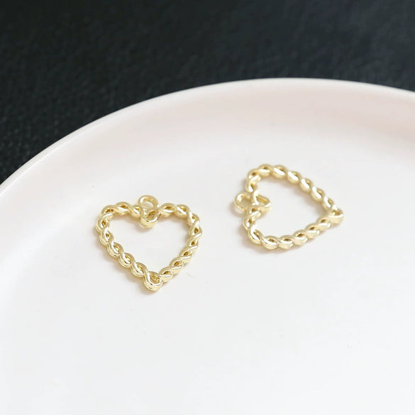 Alloy Jewelry With Heart Shape And K Gold Style Silver Plated And Gold Plated For Pendant Necklace Bracelet And Earring