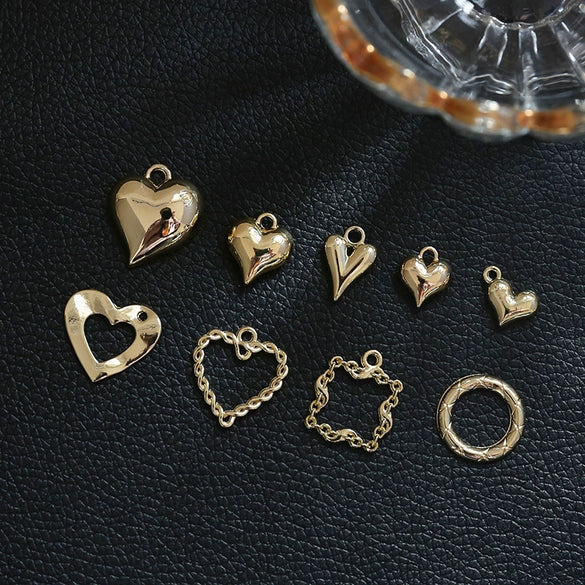 Alloy Jewelry With Heart Shape And K Gold Style Silver Plated And Gold Plated For Pendant Necklace Bracelet And Earring