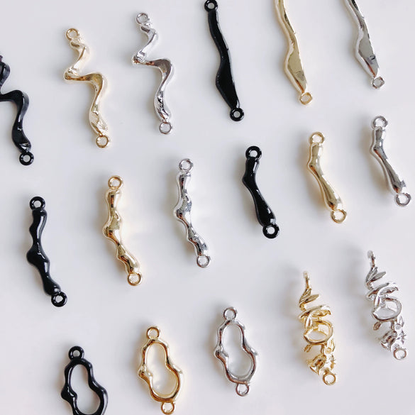 Alloy Joker Irregular Line Double Hole Pendant For Diy Handmade Jewelry Accessories With Electroplating
