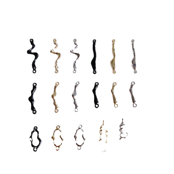 Alloy Joker Irregular Line Double Hole Pendant For Diy Handmade Jewelry Accessories With Electroplating