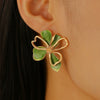 Alloy 14K Gold Electroplated Doublelayer Flower Petal Women's Retro Sweet Earrings