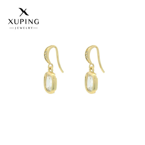 Alloy 14K Gold Plated Inlaid Zircon Geometric Sweet Design Women's Earrings