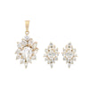 Alloy 14K Gold Plated Inlaid Zircon Women's Earrings And Pendant Necklace Set
