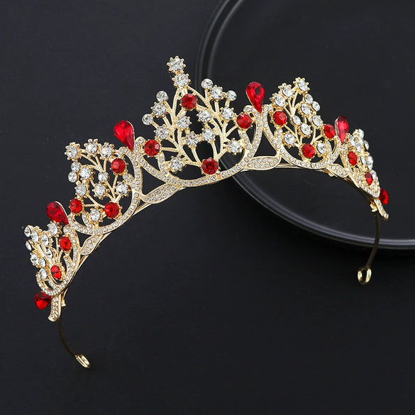 Alloy Kc Gold Electroplated Crystal Women's Crown Hair Accessories For Party