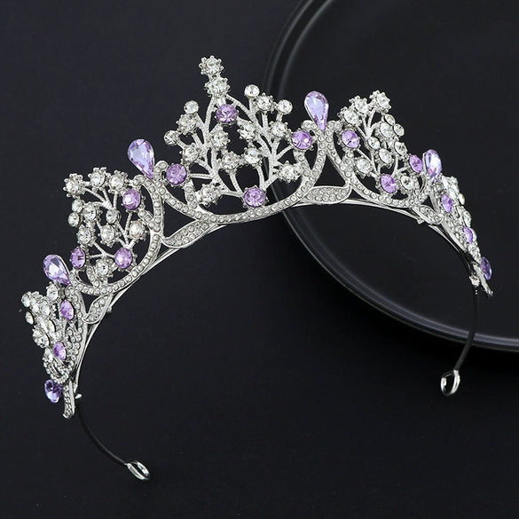 Alloy Kc Gold Electroplated Crystal Women's Crown Hair Accessories For Party