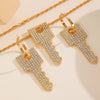 Alloy Key Design Electroplating Women's Necklace Earrings Set