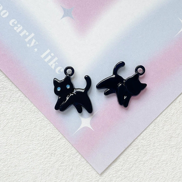 Alloy Kitten Pendant Handmade Jewelry Bracelet Necklace Beaded Accessories With Electroplating