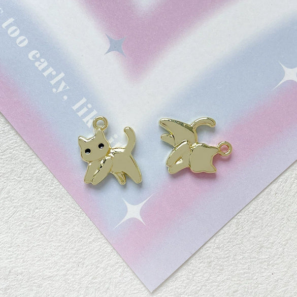 Alloy Kitten Pendant Handmade Jewelry Bracelet Necklace Beaded Accessories With Electroplating