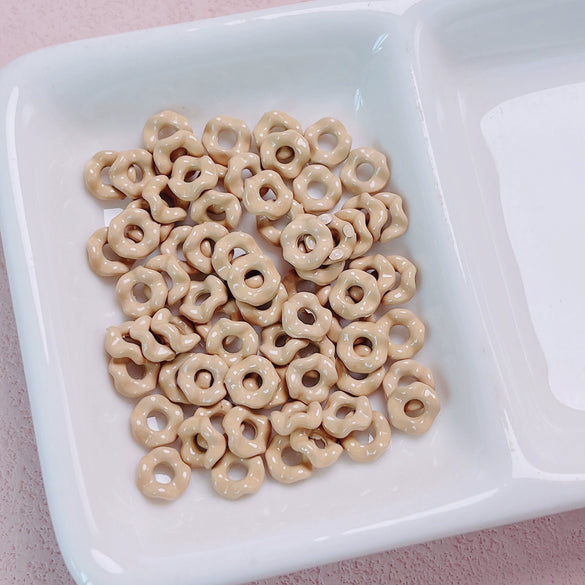 Alloy Lace Wave Stacking Small Beads Baking Paint Diy Mobile Phone Chain Key Chain Jewelry Accessories Materials With Jenga Pattern