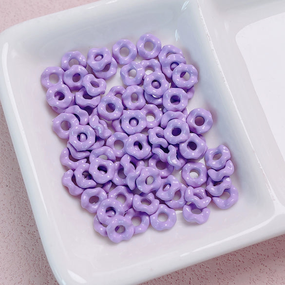 Alloy Lace Wave Stacking Small Beads Baking Paint Diy Mobile Phone Chain Key Chain Jewelry Accessories Materials With Jenga Pattern