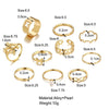 Alloy Leaf And Butterfly Ring Set Unisex Antique Style Set With Pearls