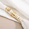 Alloy Leaf And Butterfly Ring Set Unisex Antique Style Set With Pearls