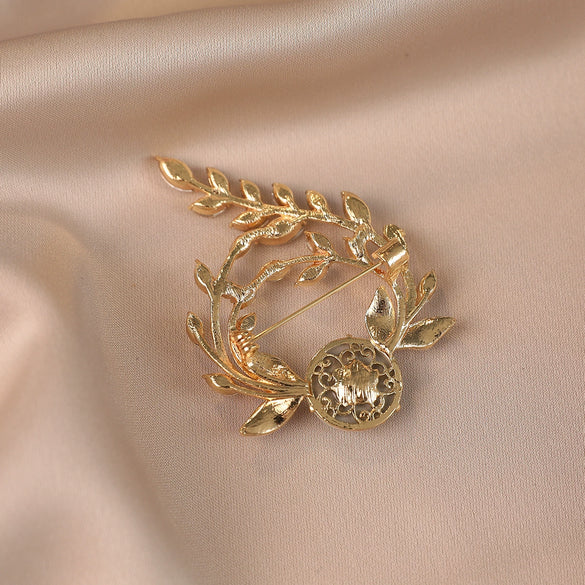 Alloy Leaf And Flower Design Electroplated Women's Brooch