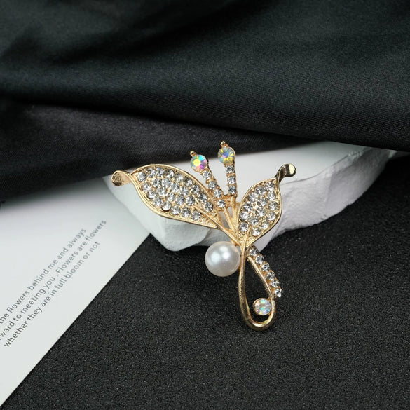 Alloy Leaf Brooch Electroplated For Women And Men