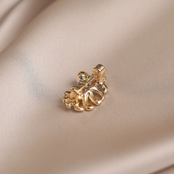 Alloy Leaf Brooch Original Design Electroplated For Women