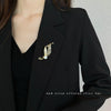 Alloy Leaf Brooch With Pearl Rhinestone Flower Design For Women's Suits Electroplated