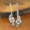 Alloy Leaf Flower Earrings Retro Simple Jewelry