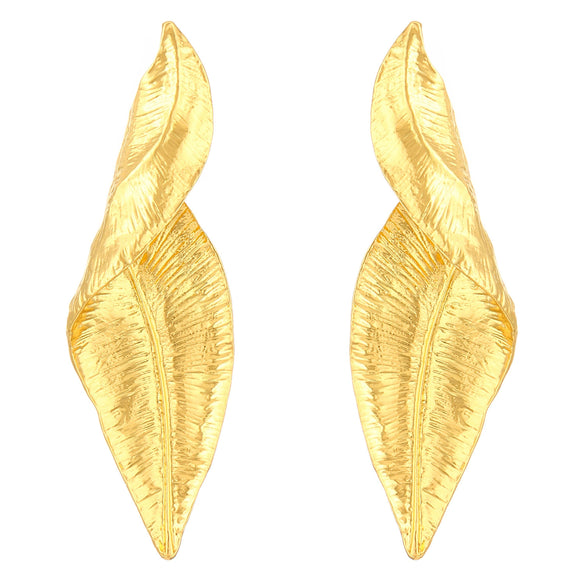 Alloy Leaf Pattern Electroplated Retro Irregular Women's Earrings