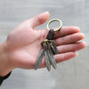 Alloy Leaf Woven Leather Keychain Accessories