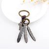 Alloy Leaf Woven Leather Keychain Accessories