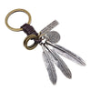 Alloy Leaf Woven Leather Keychain Accessories