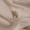 Alloy Leafshaped Antiexposure Brooch For Women Electroplated Minimalist Style With Flower Pattern