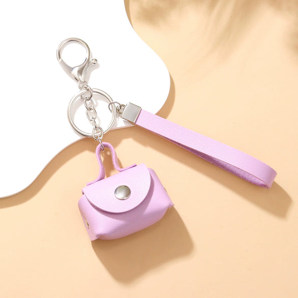 Alloy Leather Coin Purse Dopaminecolored Necklace Sweater Chain Key Chain Accessory