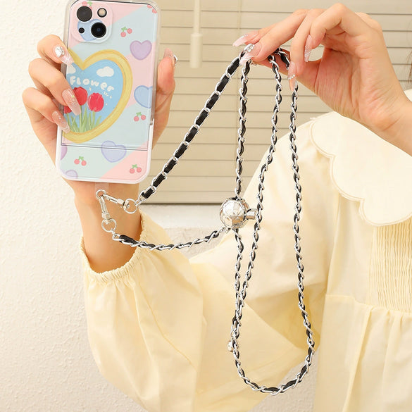 Alloy Leather Crossbody Phone Case Accessories Handmade Handwoven Chain