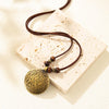 Alloy Leather Jewelry Retro Geometric Round Pendant Necklace With Cowhide Rope And Electroplating Design