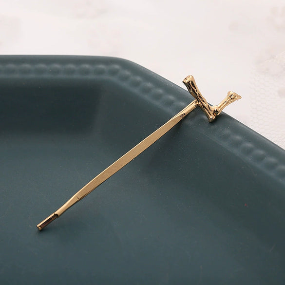 Alloy Letter Bangs Hair Clip Jewelry Gold Inlaid