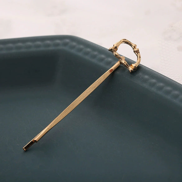Alloy Letter Bangs Hair Clip Jewelry Gold Inlaid