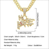 Alloy Letter Broken Heart Diamond Stitching Pendant Necklace For Men Cuban Chain Style