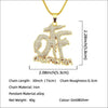 Alloy Letter Pendant Necklace With Diamond Mosaic Three Dimensional Creative Design