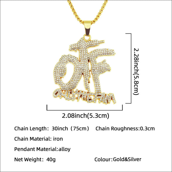 Alloy Letter Pendant Necklace With Diamond Mosaic Three Dimensional Creative Design