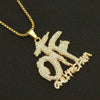 Alloy Letter Pendant Necklace With Diamond Mosaic Three Dimensional Creative Design